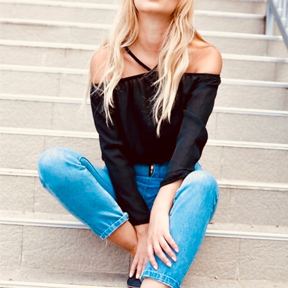 LUVYLE Tops - 🖤Black Off-The-Shoulder Luvyle Blouse🖤